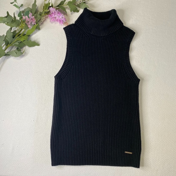 Michael Kors Knitted Turtleneck Women Vest Size L - Picture 1 of 11